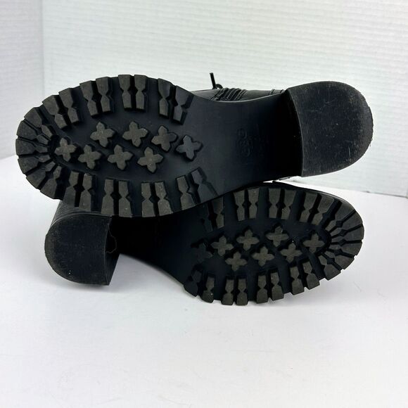 GBG Guess Jaydyn  Lace Up Ankle Boots Combat Heeled  w/ Zip & Buckle Black 8 EUC - Picture 11 of 14